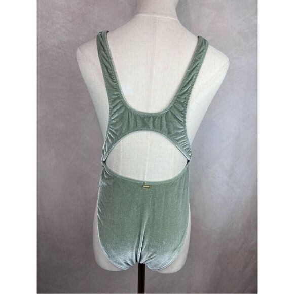 Victoria’s Secret Pink Velvet One Piece Cut Out Swim Green Size Medium - Picture 5 of 9